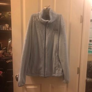 Light blue North Face furry Jacket